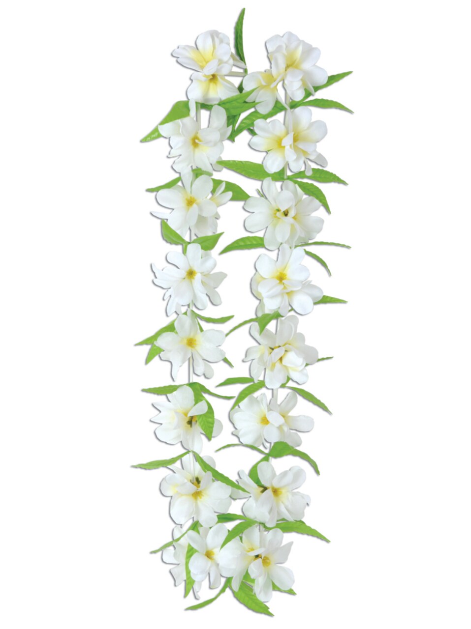 Party Central Club Pack of 12 Green and White Jasmine Flower Birthday Party Necklace Costume Accessory 40"